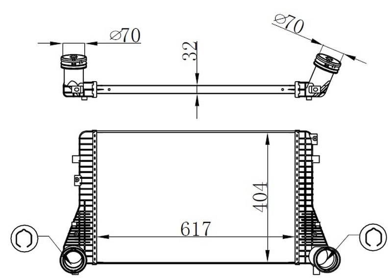 TURBO RADYATÖRÜ INTERCOOLER AUDI A3-GOLF V-JETTA-PASSAT 05 > GOLF VI 08 > 617X389X32 MEK.-OTOM.