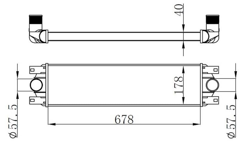 TURBO RADYATÖRÜ INTERCOOLER MASTER II-MOVANO 98 > 678X176X40 MEK.-OTOM.