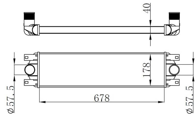 TURBO RADYATÖRÜ INTERCOOLER MASTER II-MOVANO 98 > 678X176X40 MEK.-OTOM.