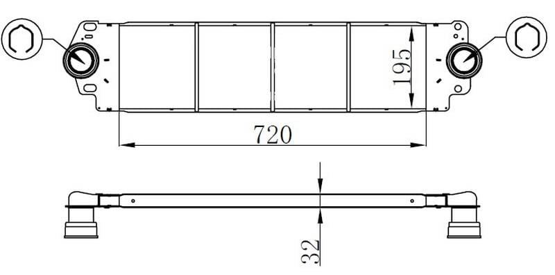TURBO RADYATÖRÜ INTERCOOLER VW T5 1.9TDI-2.5 TDI 03 > T6 2.0TDI 15 > 720X194X32 MEK.