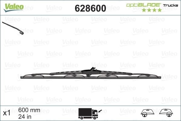 Valeo OptiBlade X1 600 mm DAF CF 65. CF 75. CF 85 03/98> ; MAN F 2000 10/94> . M 2000 M 04/96