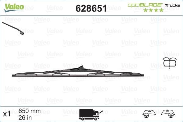 Valeo OptiBlade X1 650 mm SU FISKİYELİ RENAULT TRUCKS KERAX 01/97> . PREMIUM 05/96> . D.C SE