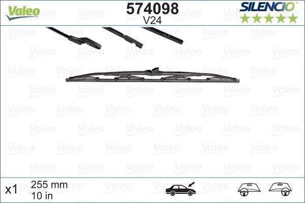 VALEO SİLENCİO V24 X1 255 MM CITRO N 2 CV SİLENCİO SİLECEK LASTİĞİ BİNEK