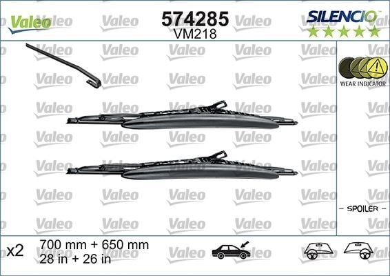 Valeo Silencio VM218 X2 700 680 mm PEUGEOT 307 01>04
