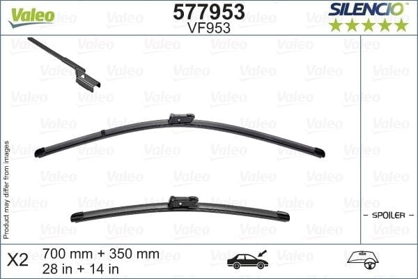 Valeo Silencio X-TRM Flat Blade VM953 X2 710 345 mm FORD FIESTA VII 04/17>