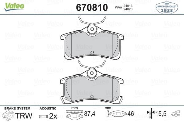 x 598810 ARKA BALATA AVENSIS 1.6VVTİ 1.8 VVTI- 2.0 VVTI 07/2001-02/2003