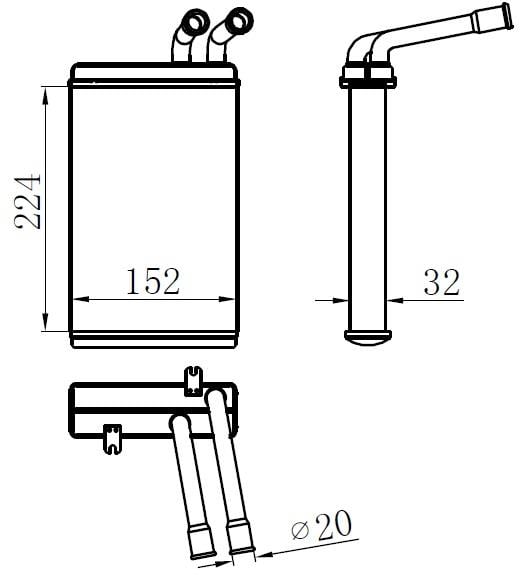 x KALORİFER RADYATÖRÜ BRAZİNG PASSAT 96-00 145X237X32 OTO.-MEK.