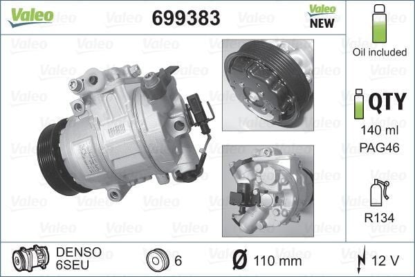 x KLİMA KOMPRESÖRÜ POLO-FABIA-IBIZA-CORDOBA 1.2-1.4 16V-1.4TDI-1.6TDI 02 >