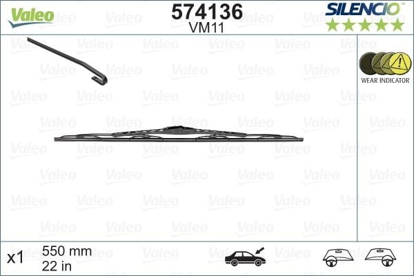 x SİLECEK SILENCIO 55cm x1 VM11 SAĞ TARAF P406-P605