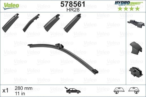 x SİLECEK SÜPÜRGESİ ARKA 28cm X1 MUZ TİPİ HydroConnect ÇOKLU BAĞLANTILI ÜNİVERSAL HR28