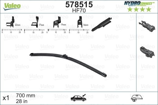 x SİLECEK SÜPÜRGESİ ÖN 70cm X1 MUZ TİPİ HydroConnect ÇOKLU BAĞLANTILI ÜNİVERSAL HF70