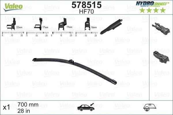 x SİLECEK SÜPÜRGESİ ÖN 70cm X1 MUZ TİPİ HydroConnect ÇOKLU BAĞLANTILI ÜNİVERSAL HF70