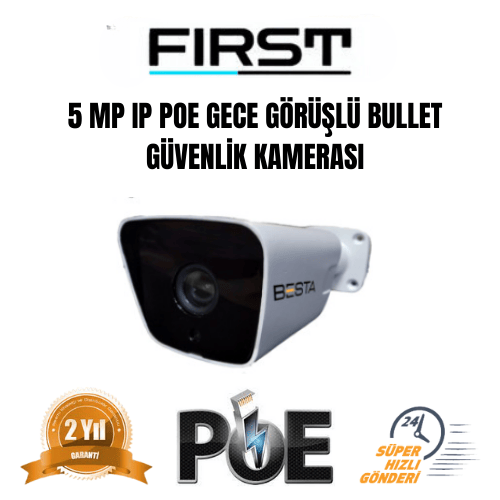 5 MP 1440P IP POE 36 Led Dış Mekan Metal Güvenlik Kamerası FR-IP1848