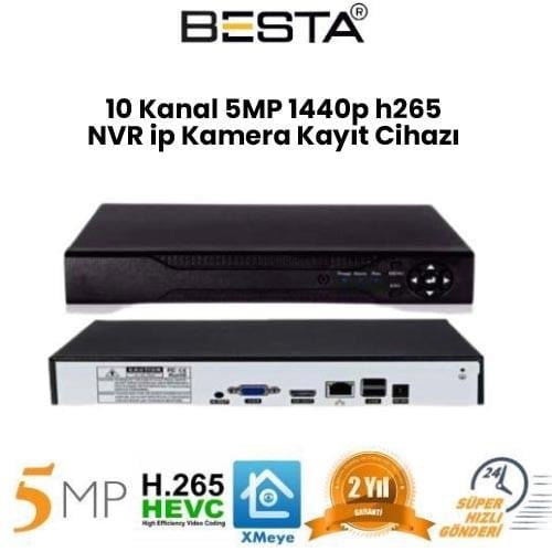 Besta 8 MP 1440P 10 Kanal H265 NVR Ip Kamera Kayıt Cihazı KD-511