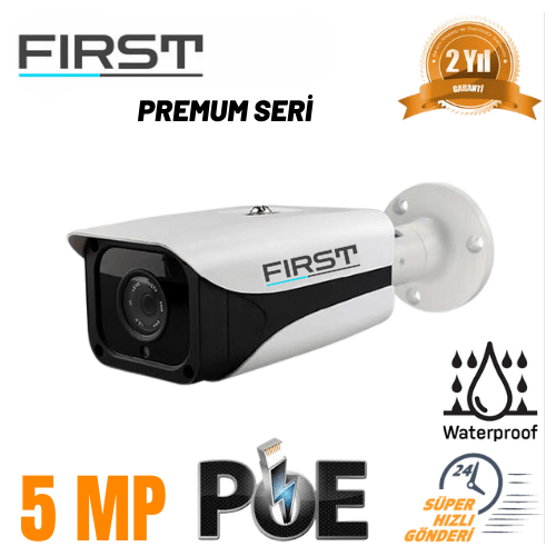 First Premium Seri 5 MP 1440P 4 MEGA BİG LED IP POE BULLET Güvenlik Kamerası FR-1907