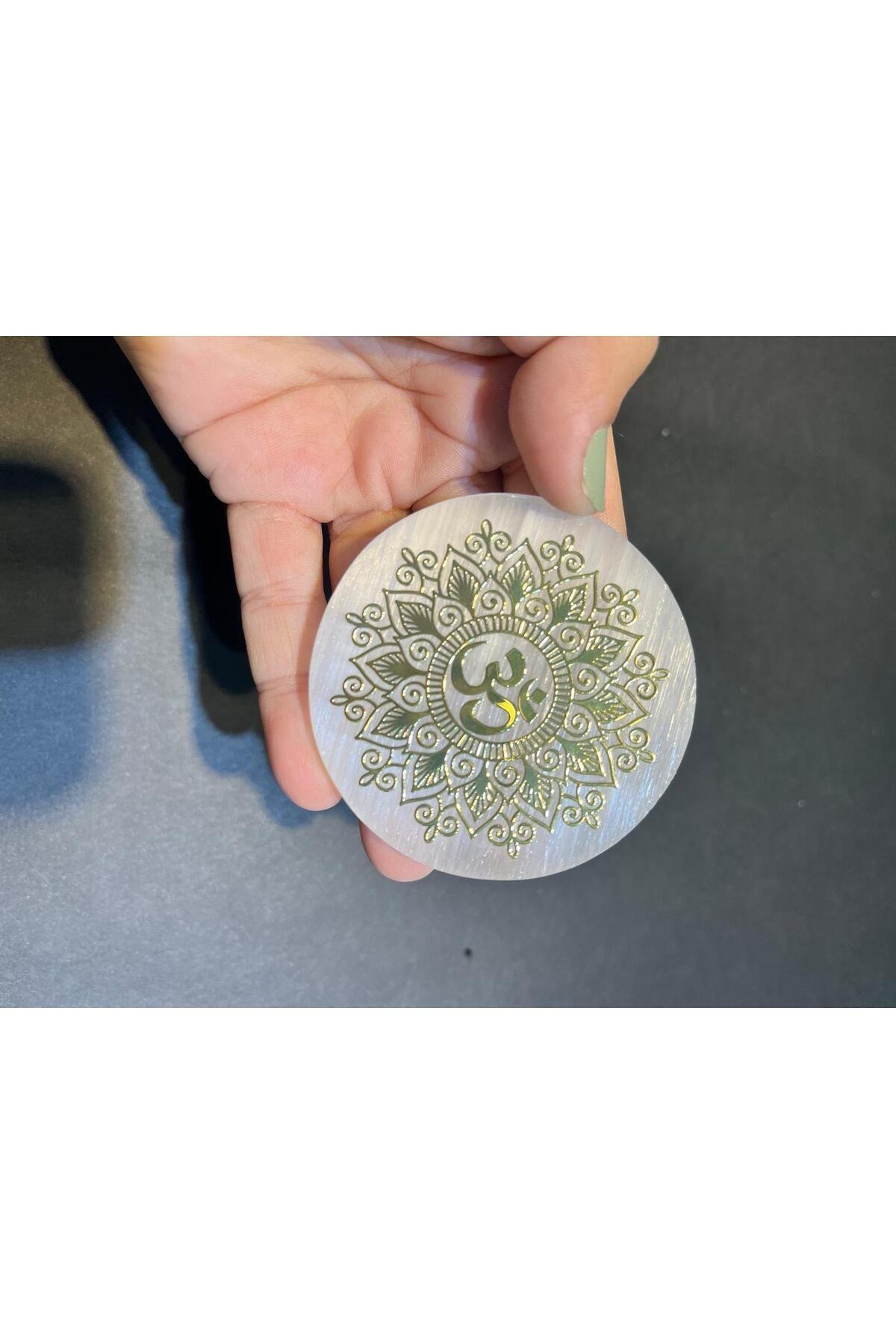 6 cm Selenit Spiritüel Disk Bardak Altlığı Hediyelik