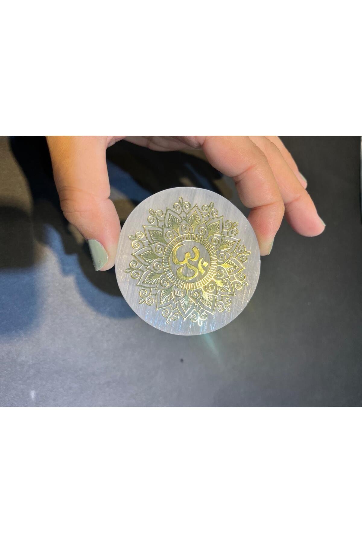 6 cm Selenit Spiritüel Disk Bardak Altlığı Hediyelik