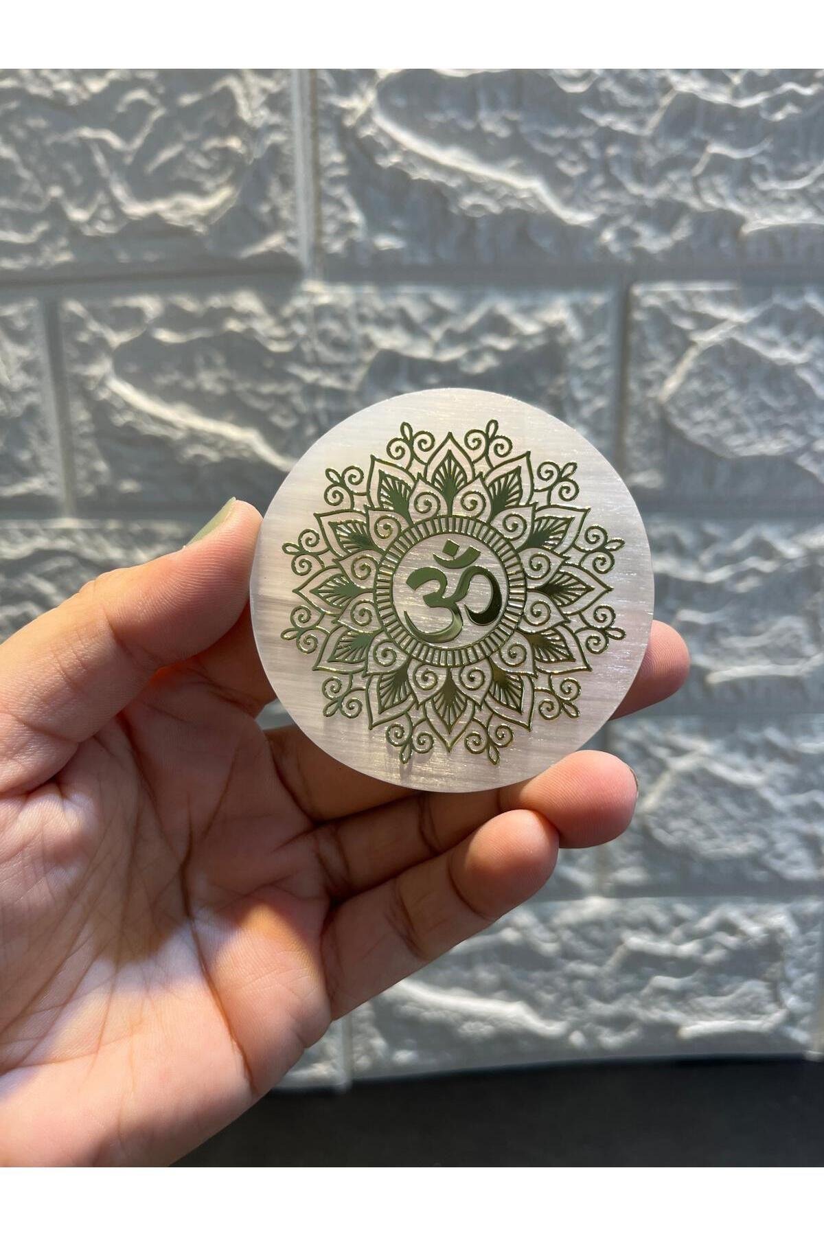6 cm Selenit Spiritüel Disk Bardak Altlığı Hediyelik