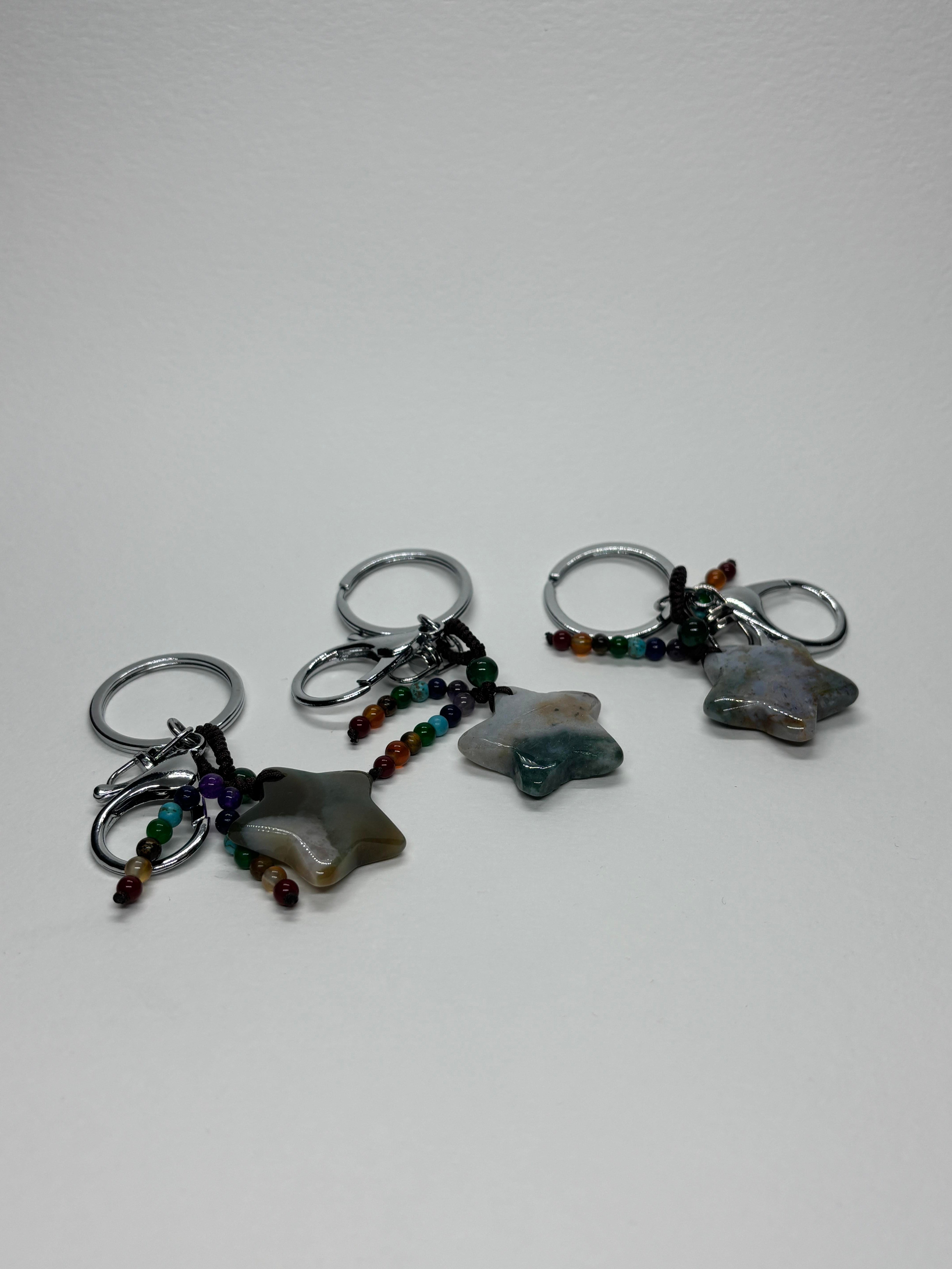 AMAZONİT DOĞALTAŞ ANAHTARLIK CHARM YILDIZ