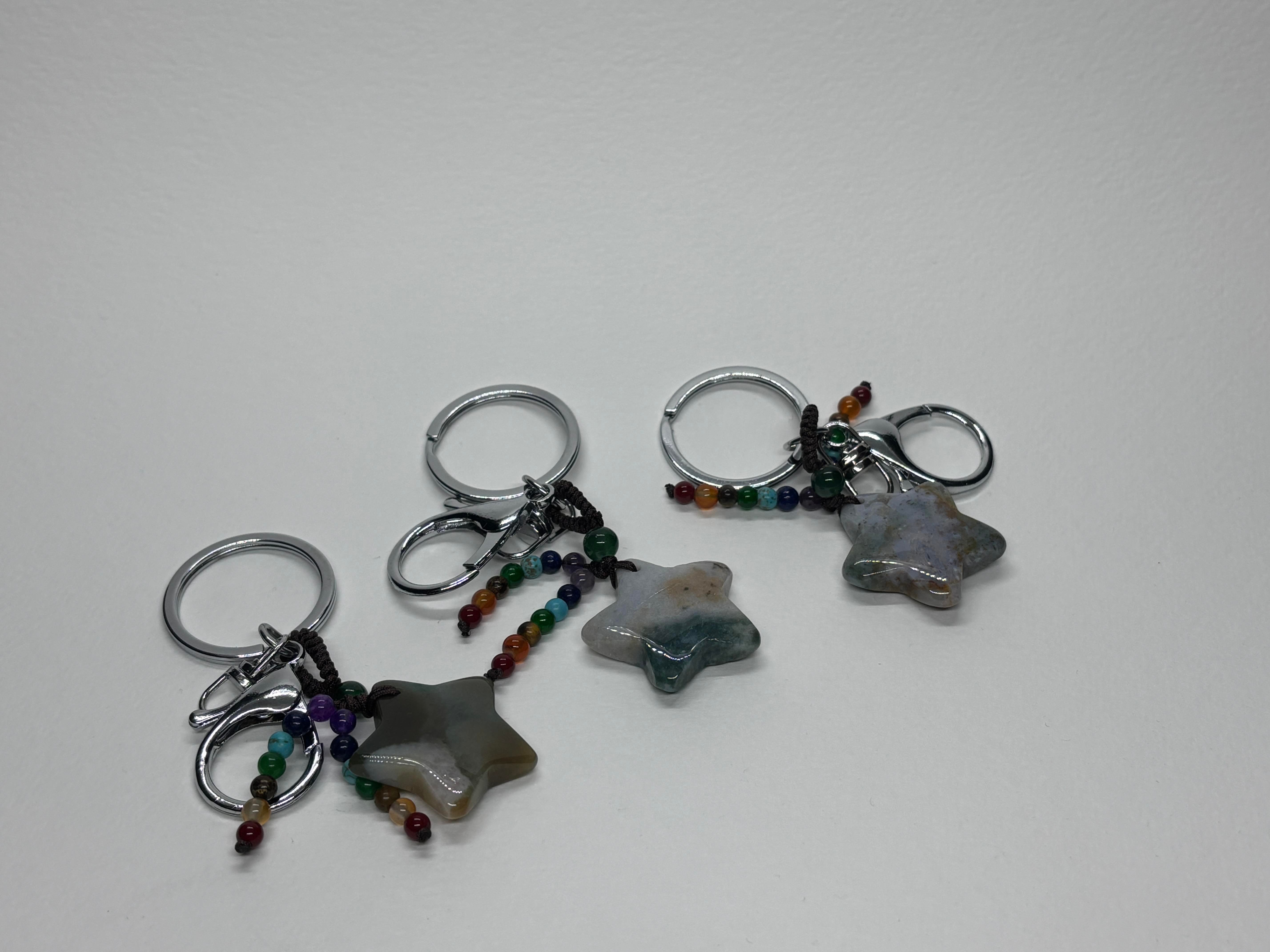 AMAZONİT DOĞALTAŞ ANAHTARLIK CHARM YILDIZ