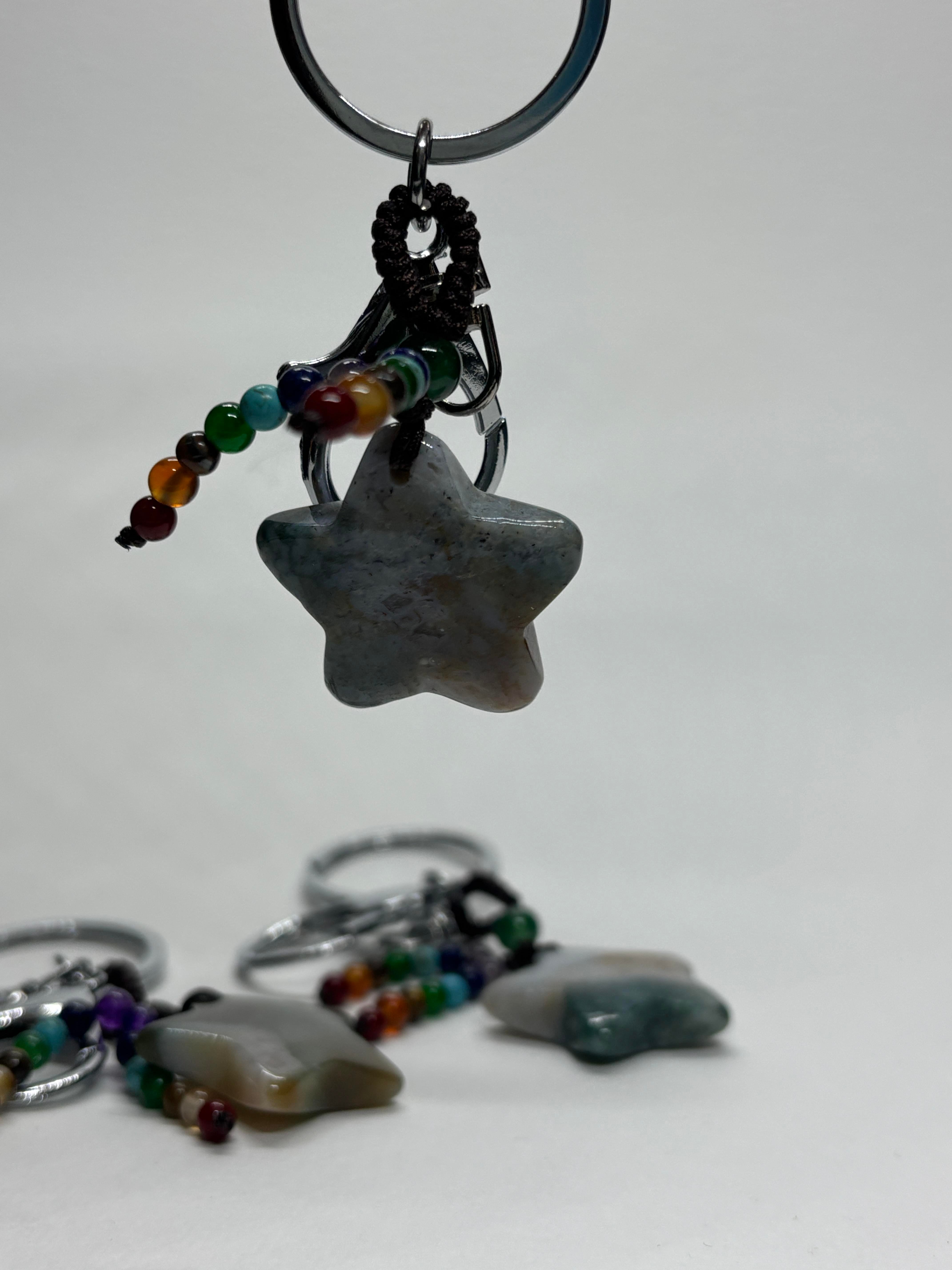 AMAZONİT DOĞALTAŞ ANAHTARLIK CHARM YILDIZ