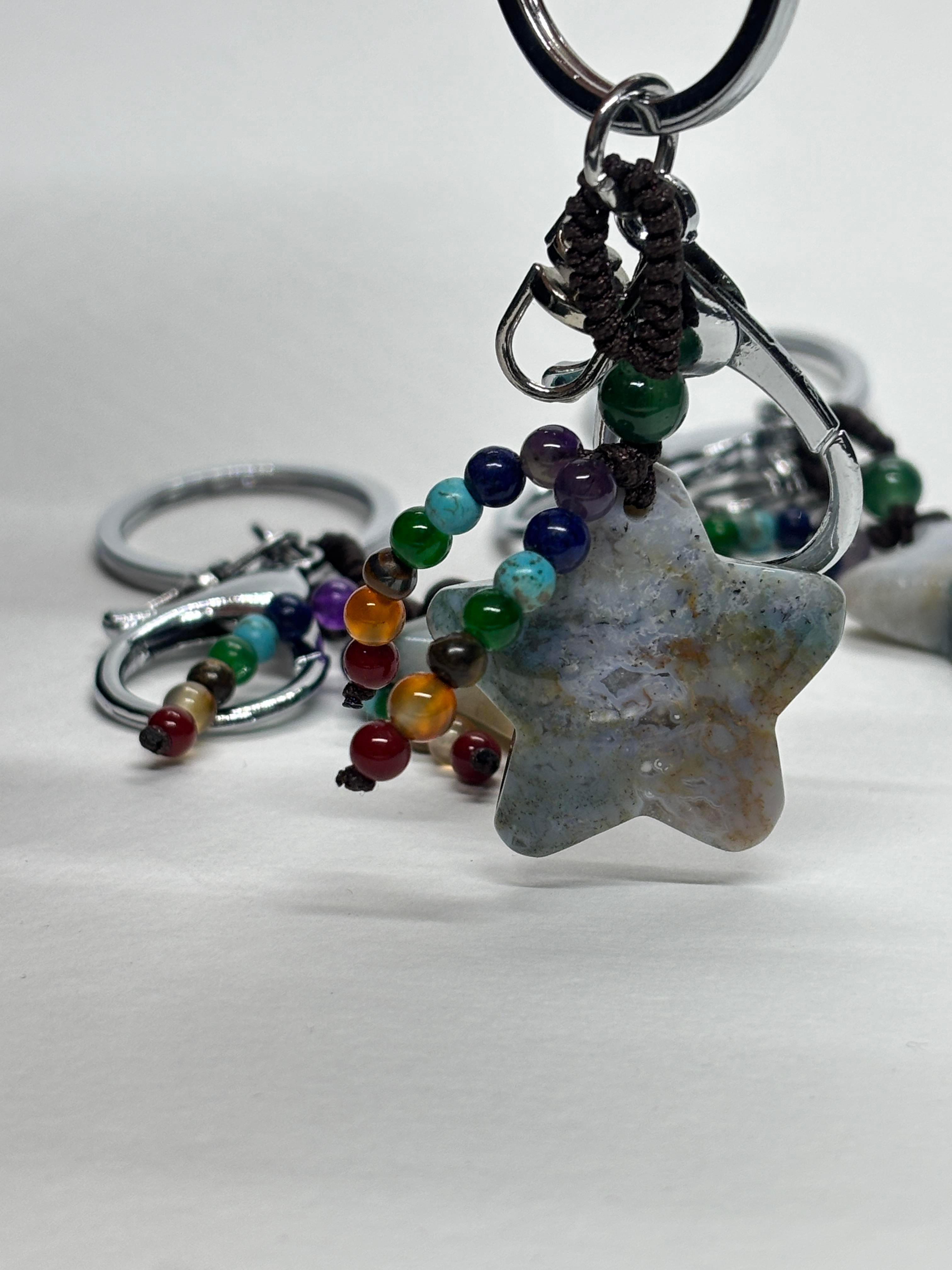 AMAZONİT DOĞALTAŞ ANAHTARLIK CHARM YILDIZ