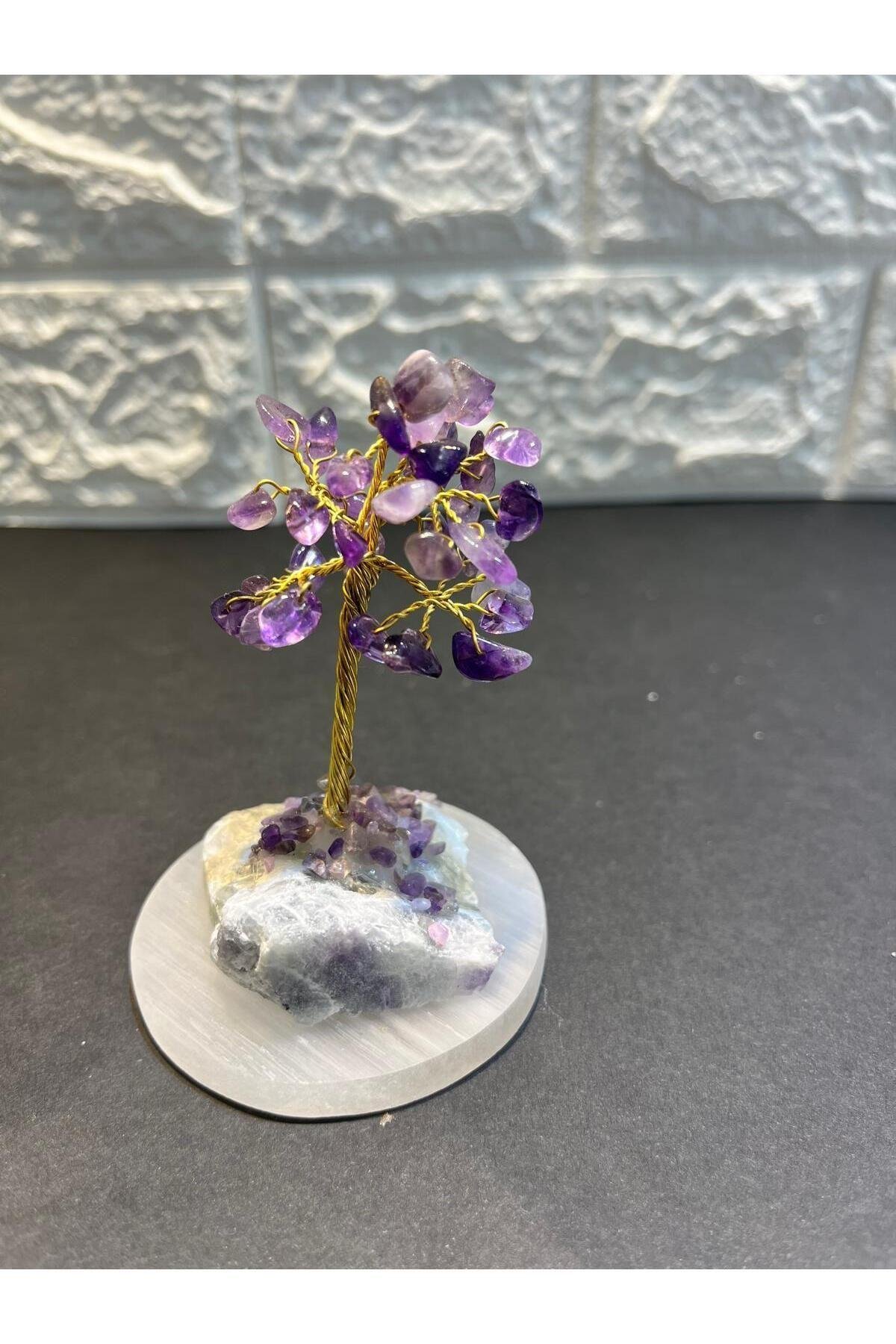 Ametist Doğaltaş Mineral Ağaç Hediyelik Ürün