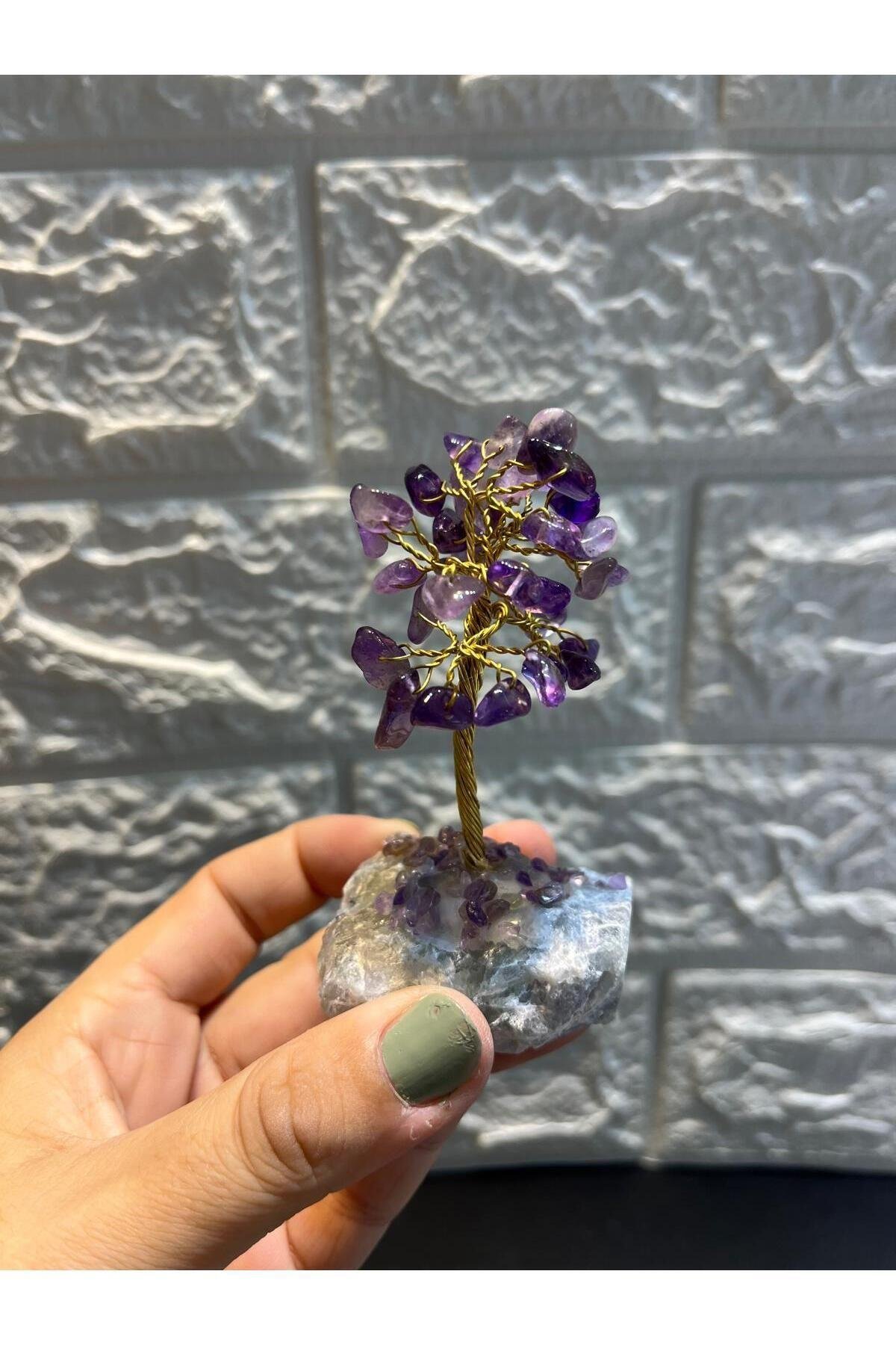 Ametist Doğaltaş Mineral Ağaç Hediyelik Ürün