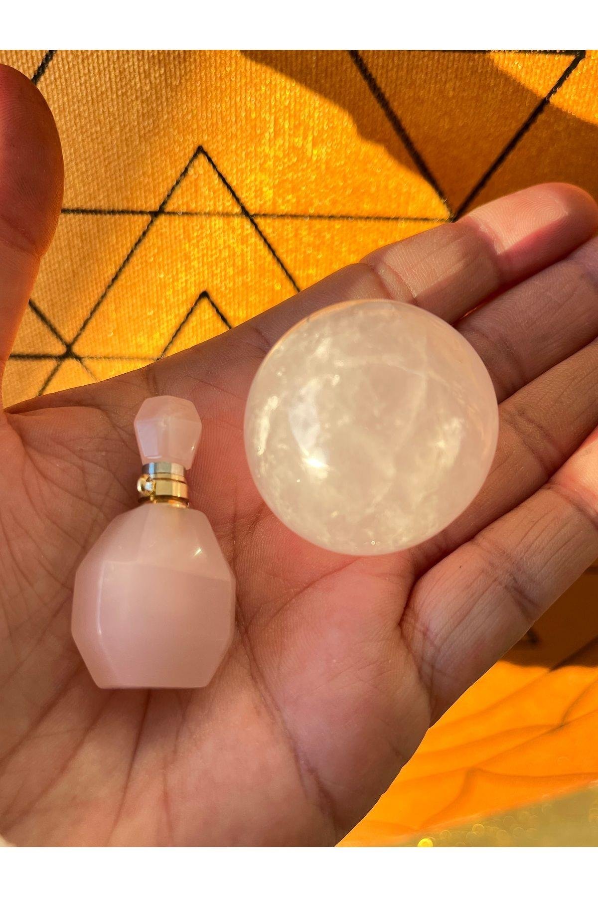 Aşk Kiti Pembe Kuvars Küre ve Pembe Kuvars Enerji Şişesi