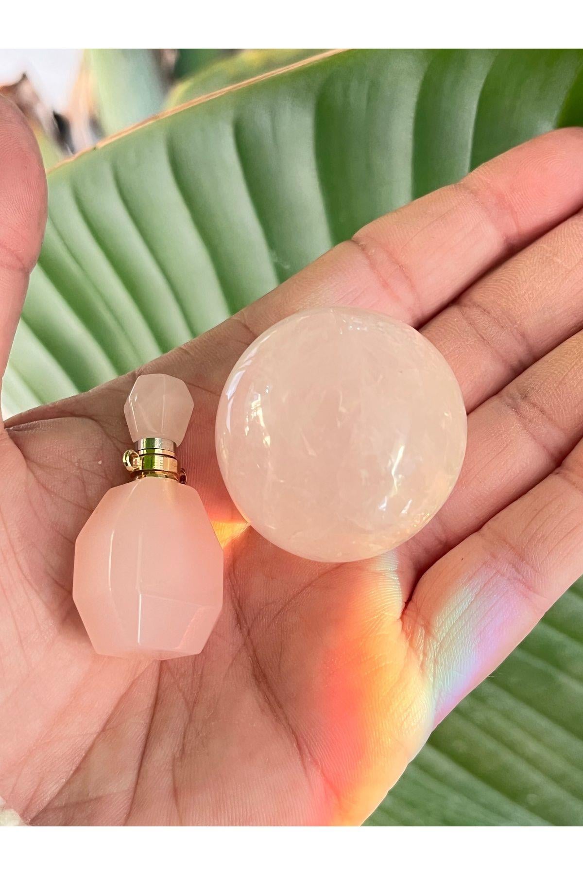 Aşk Kiti Pembe Kuvars Küre ve Pembe Kuvars Enerji Şişesi