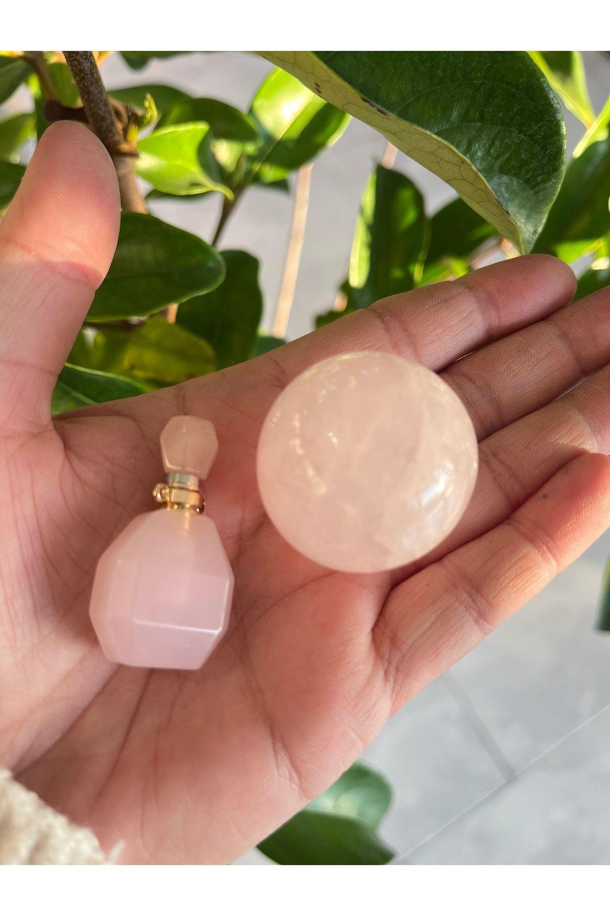 Aşk Kiti Pembe Kuvars Küre ve Pembe Kuvars Enerji Şişesi