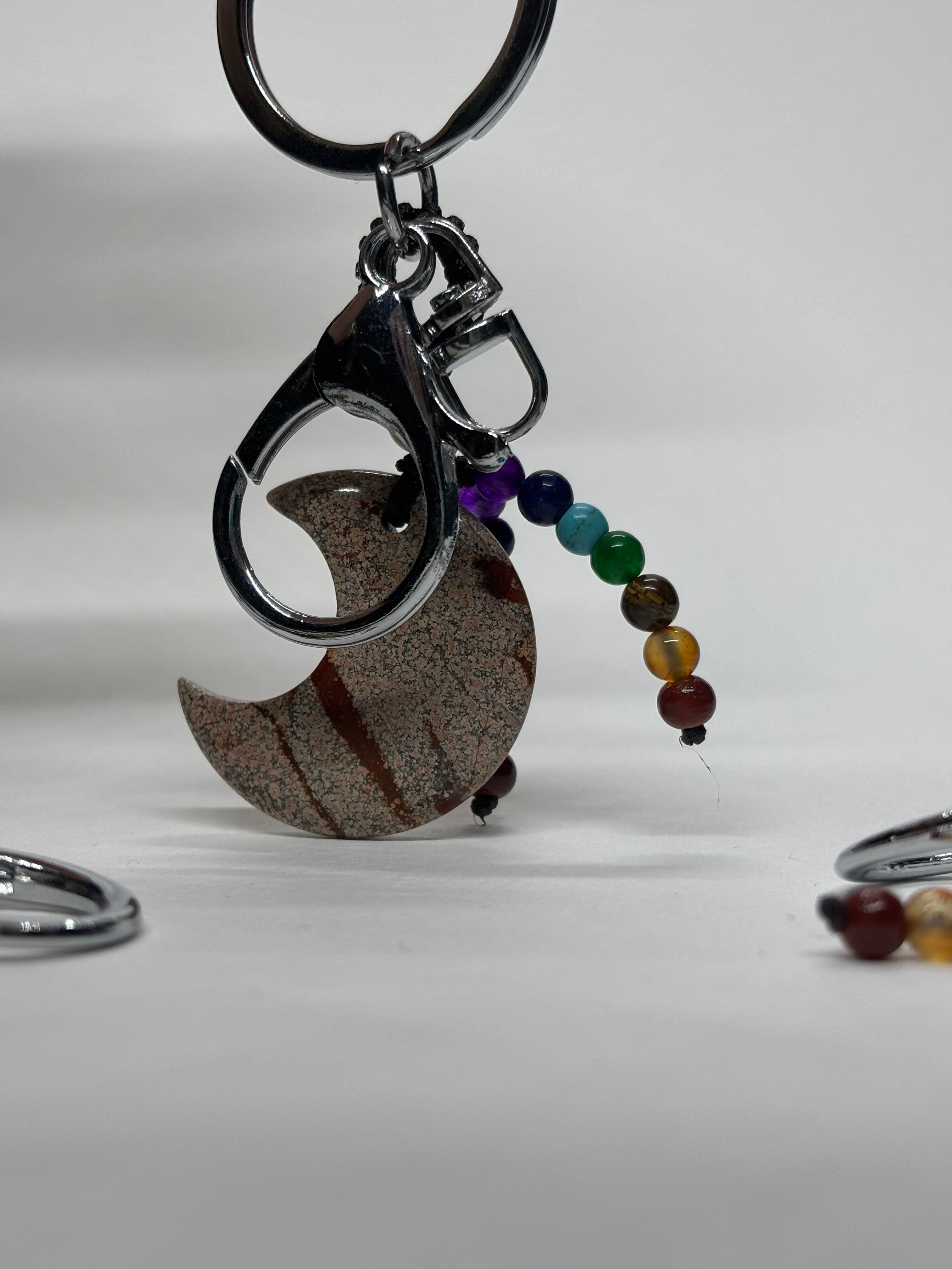 BEJ JASPER DOĞALTAŞ ANAHTARLIK CHARM HİLAL