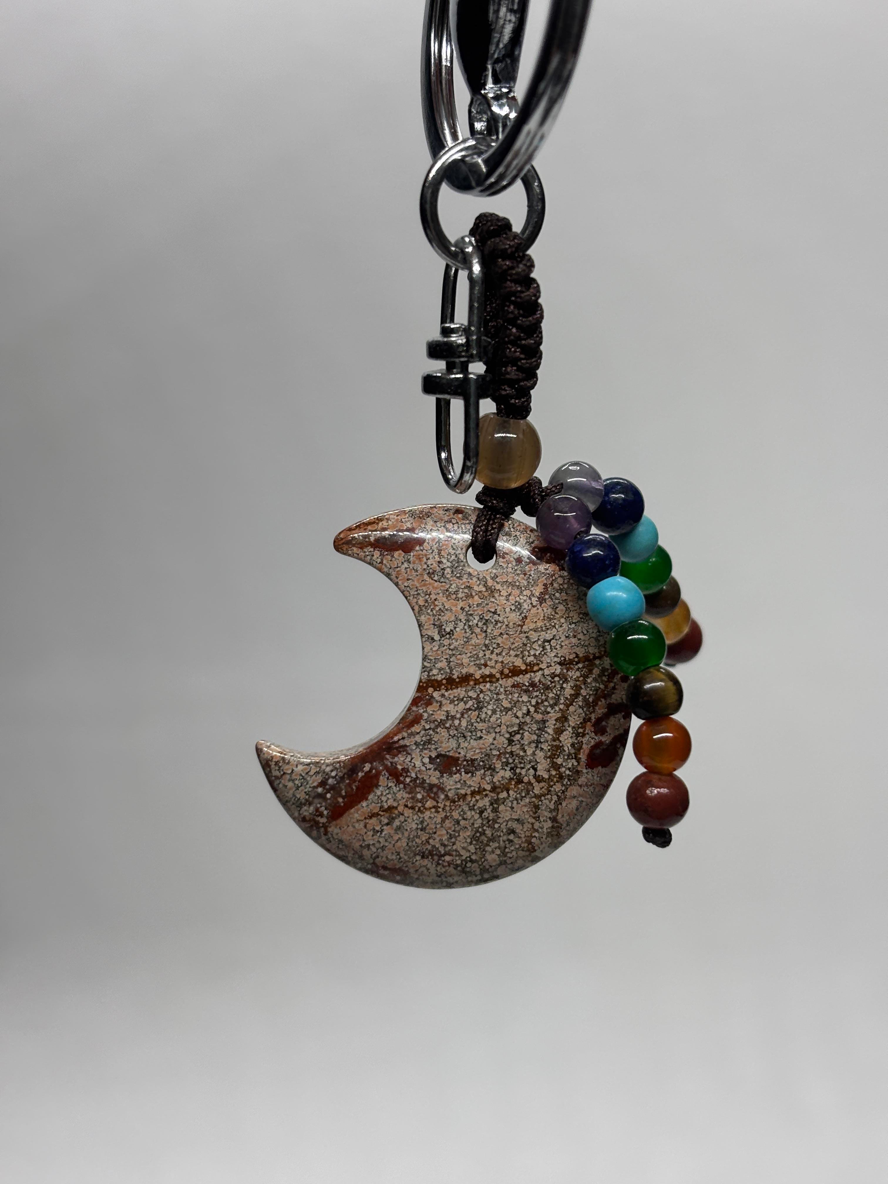 BEJ JASPER DOĞALTAŞ ANAHTARLIK CHARM HİLAL