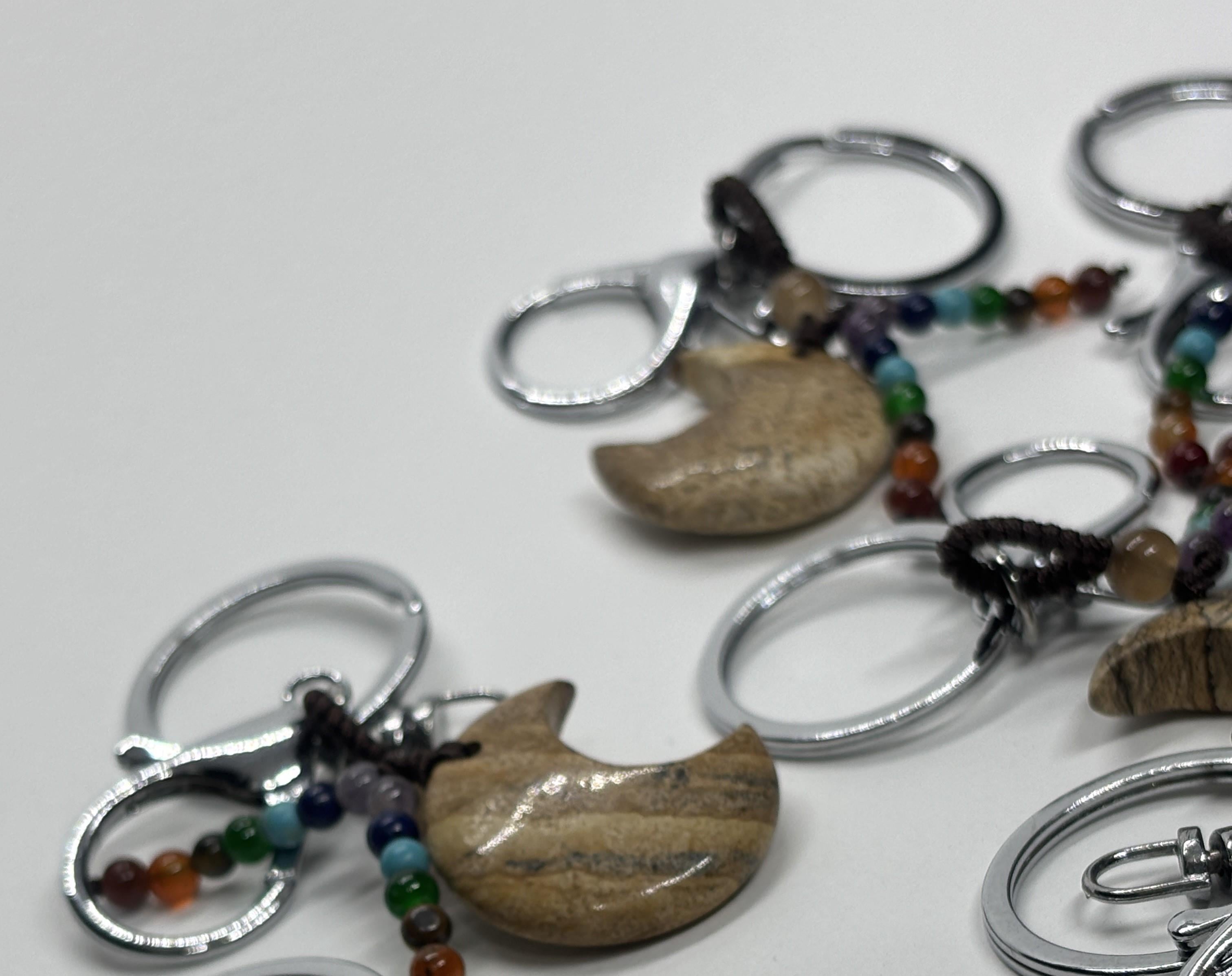 BEJ JASPER DOĞALTAŞ ANAHTARLIK CHARM HİLAL