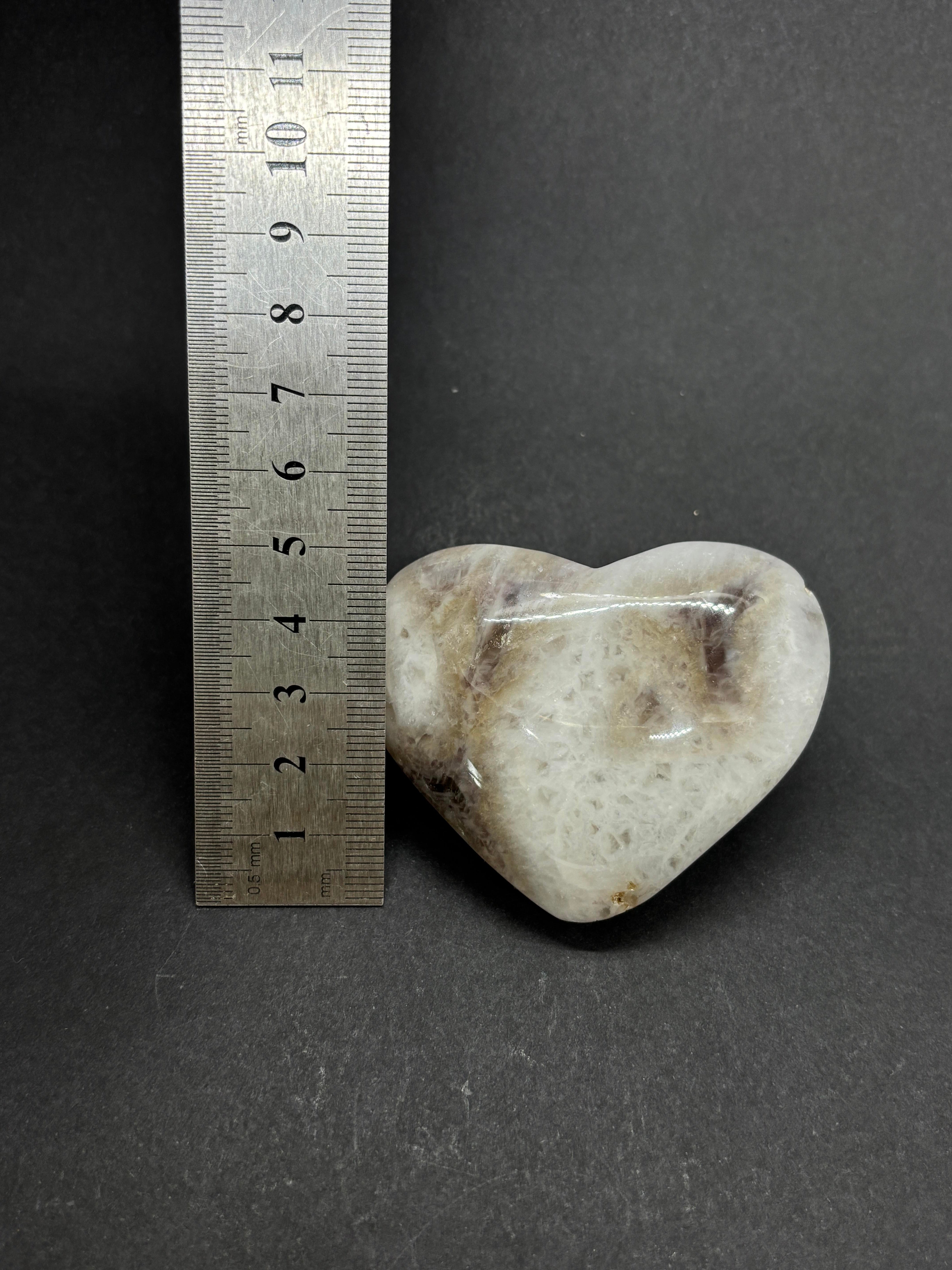 BEYAZ KALSİD KALP PALMSTONE DOĞALTAŞ
