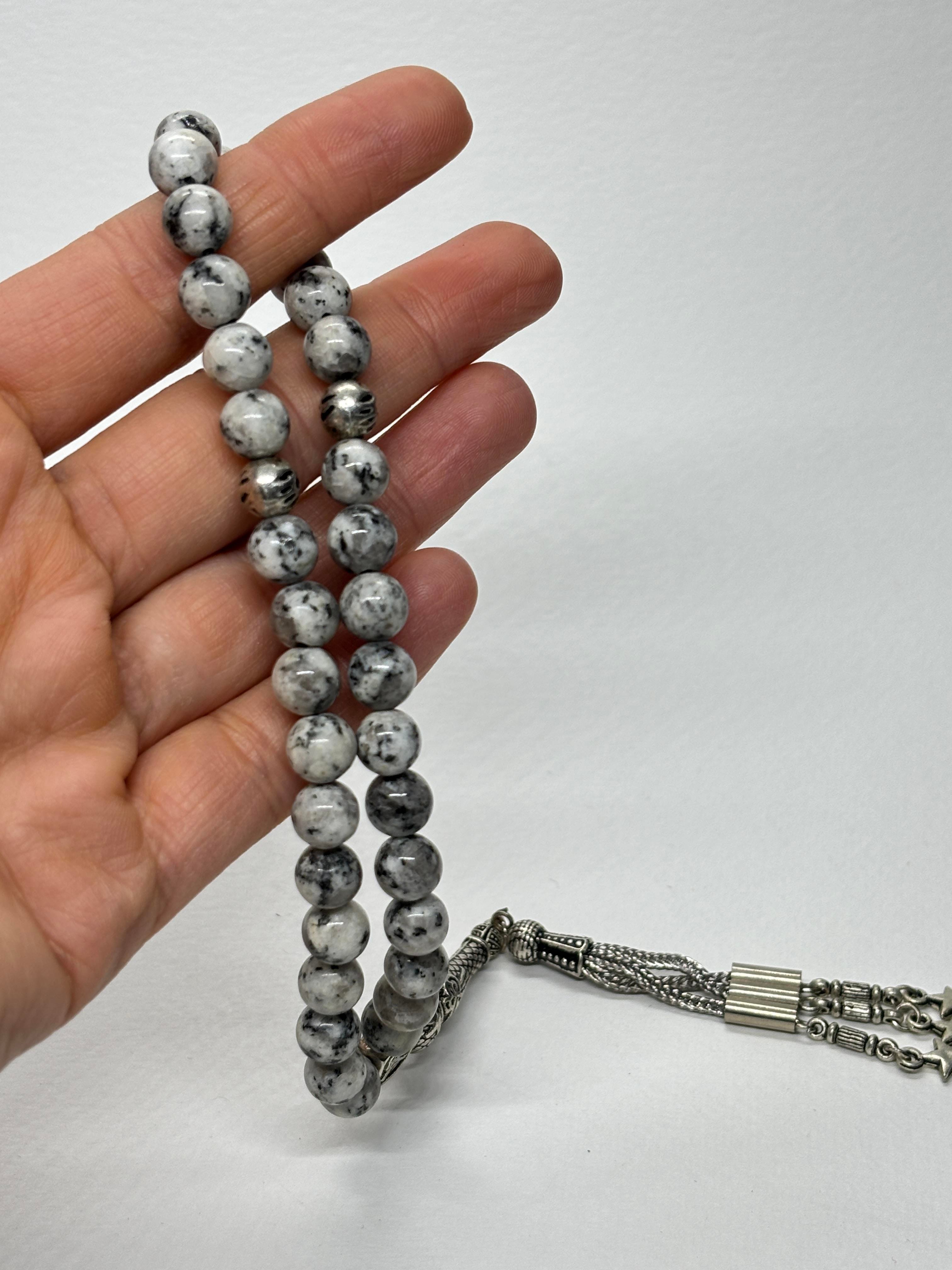 DOĞAL GRİ JASPER DOĞALTAŞ TESBİH