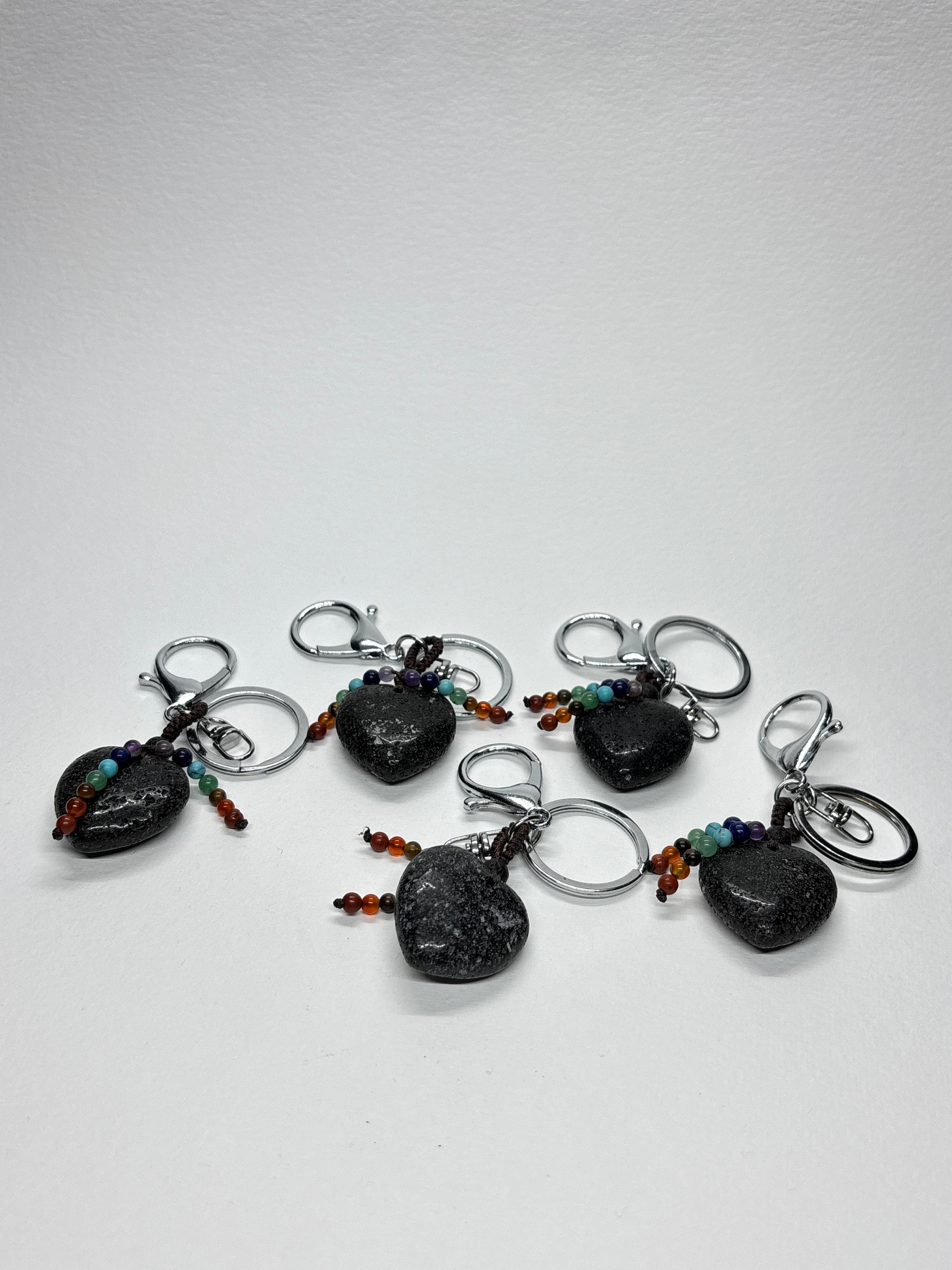 LAV DOĞALTAŞ ANAHTARLIK CHARM KALP