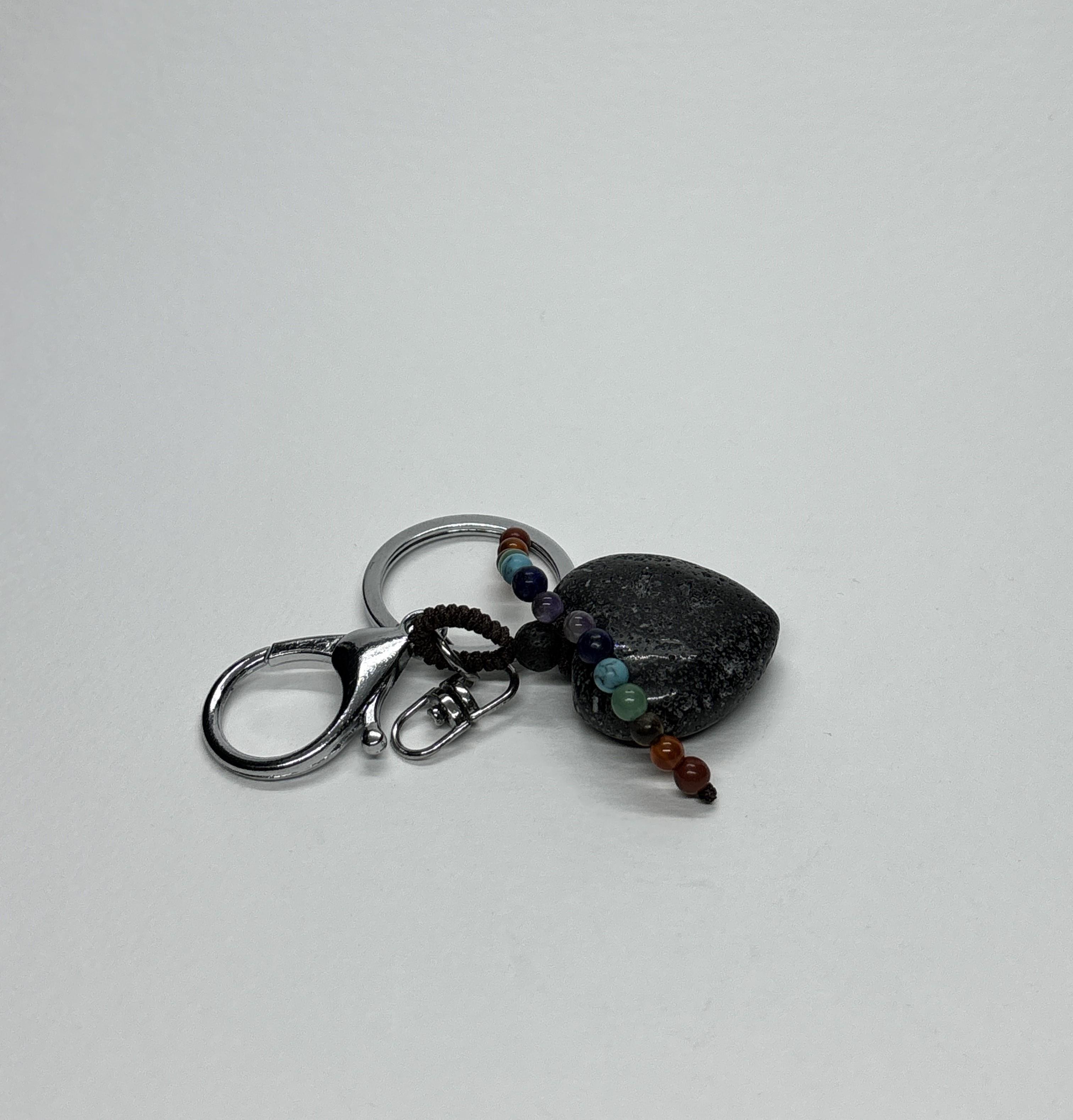 LAV DOĞALTAŞ ANAHTARLIK CHARM KALP
