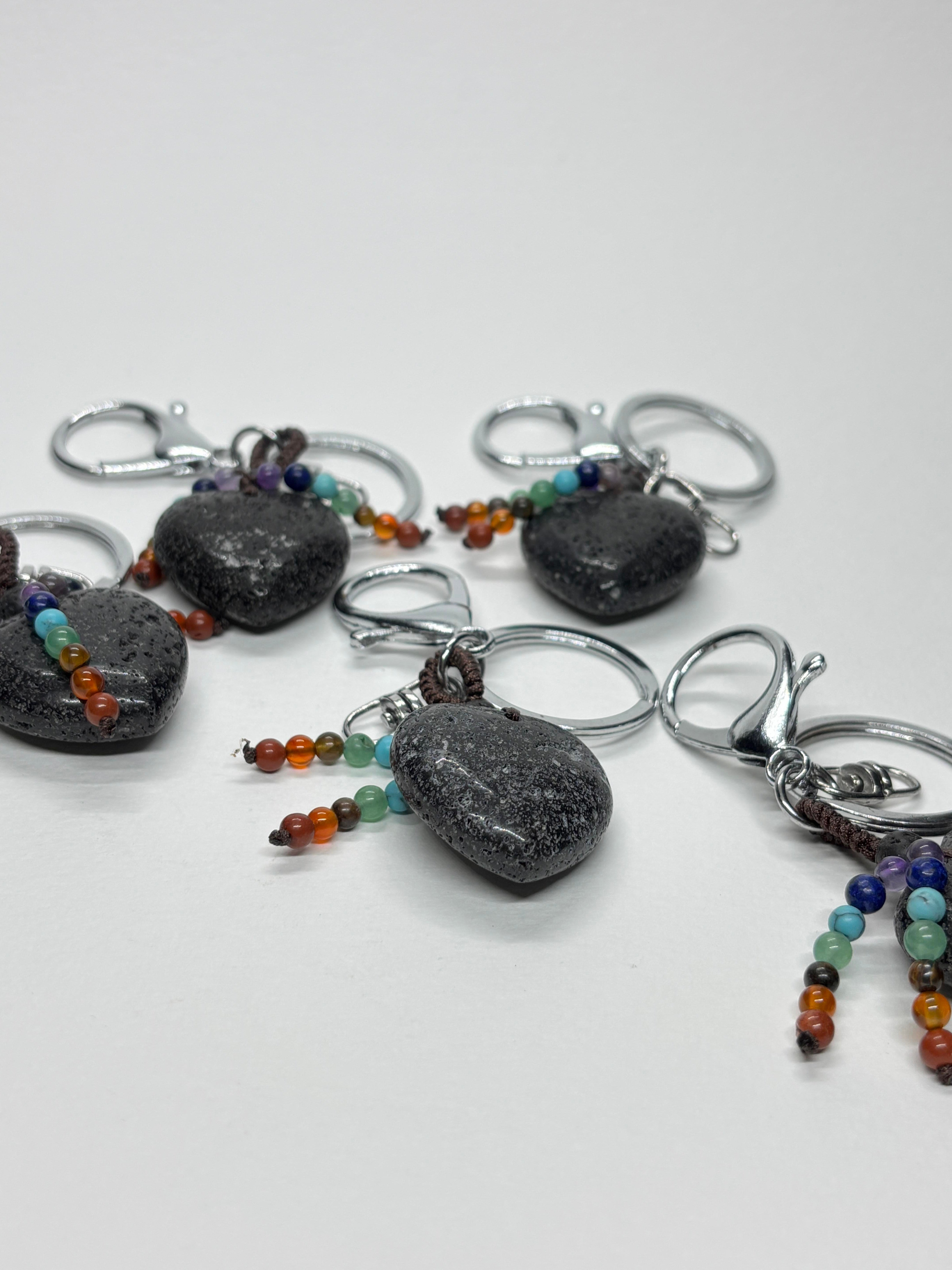 LAV DOĞALTAŞ ANAHTARLIK CHARM KALP