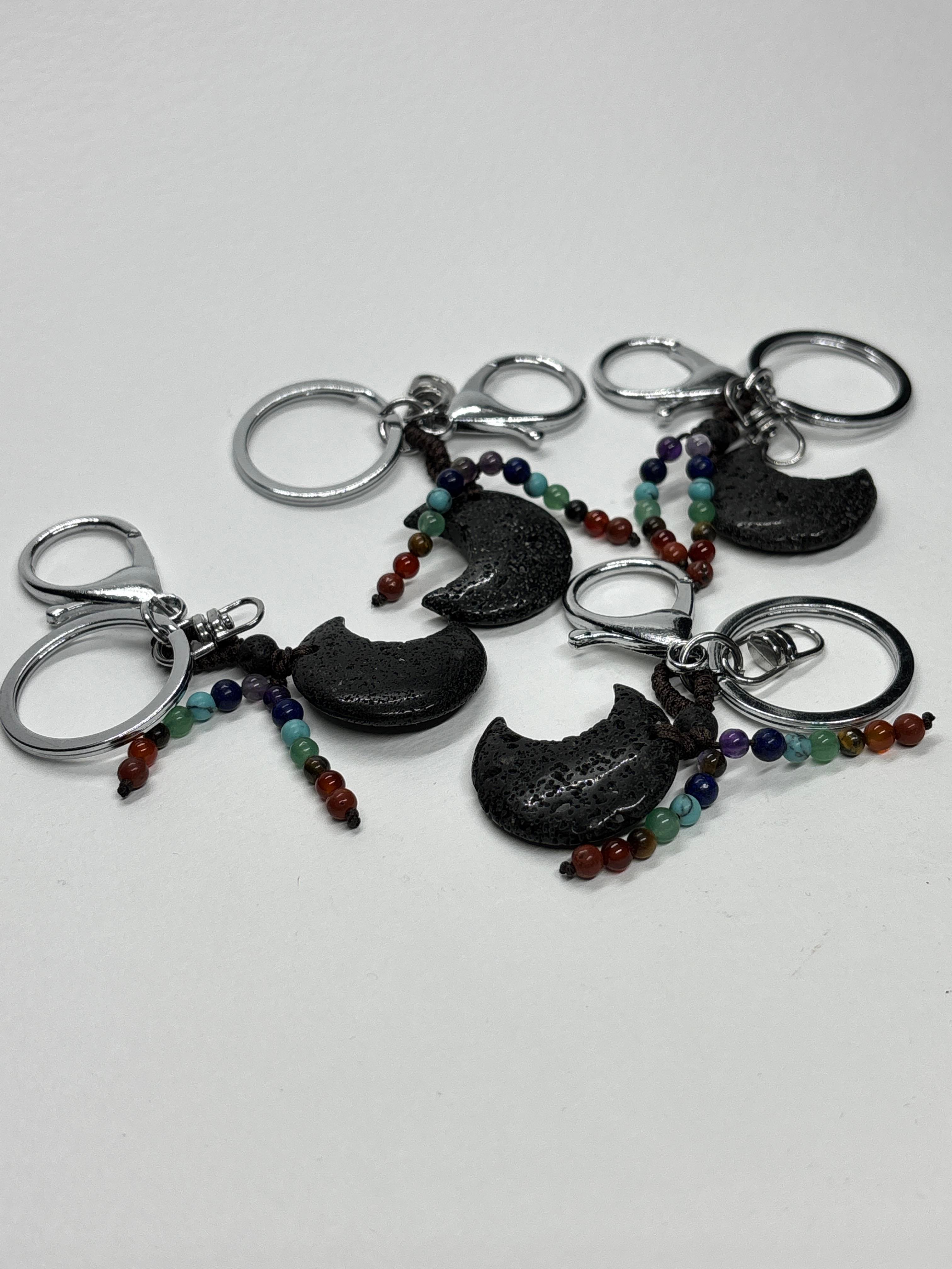 LAV TAŞI DOĞALTAŞ ANAHTARLIK CHARM HİLAL