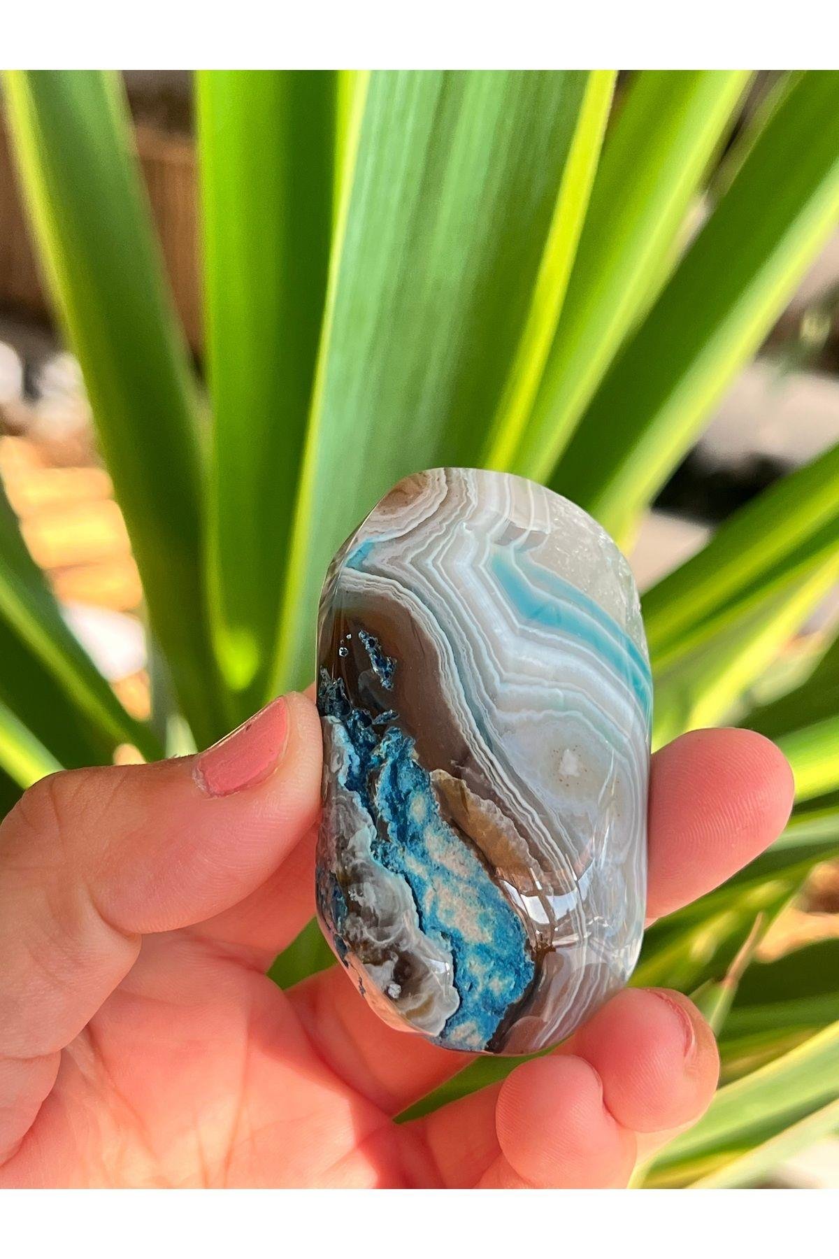 Mavi Akik Palmstone Doğaltaş