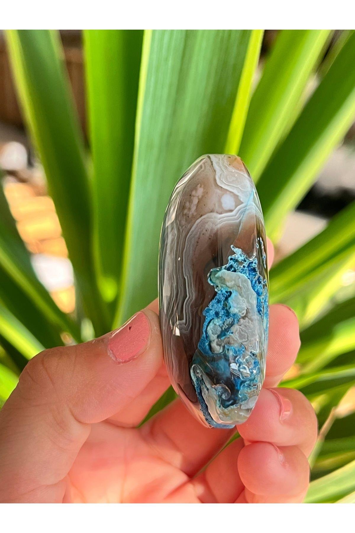 Mavi Akik Palmstone Doğaltaş