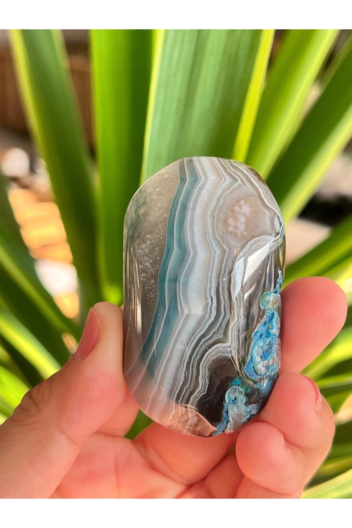 Mavi Akik Palmstone Doğaltaş