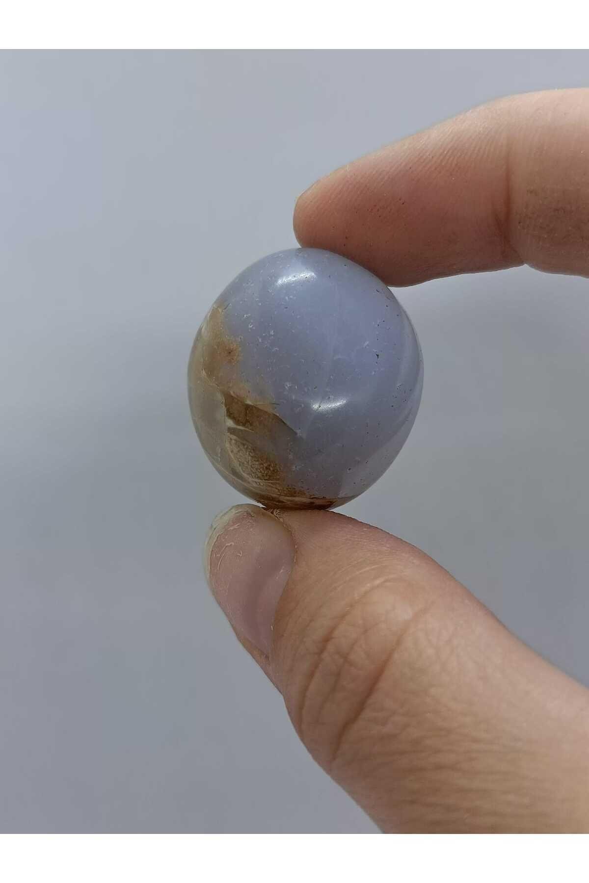 Mavi Kalsedon Oval Doğaltaş Ham Kütle