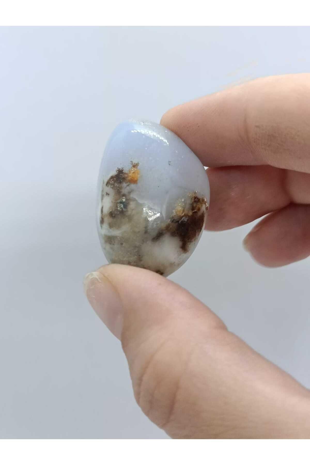 Mavi Kalsedon Oval Doğaltaş Ham Kütle