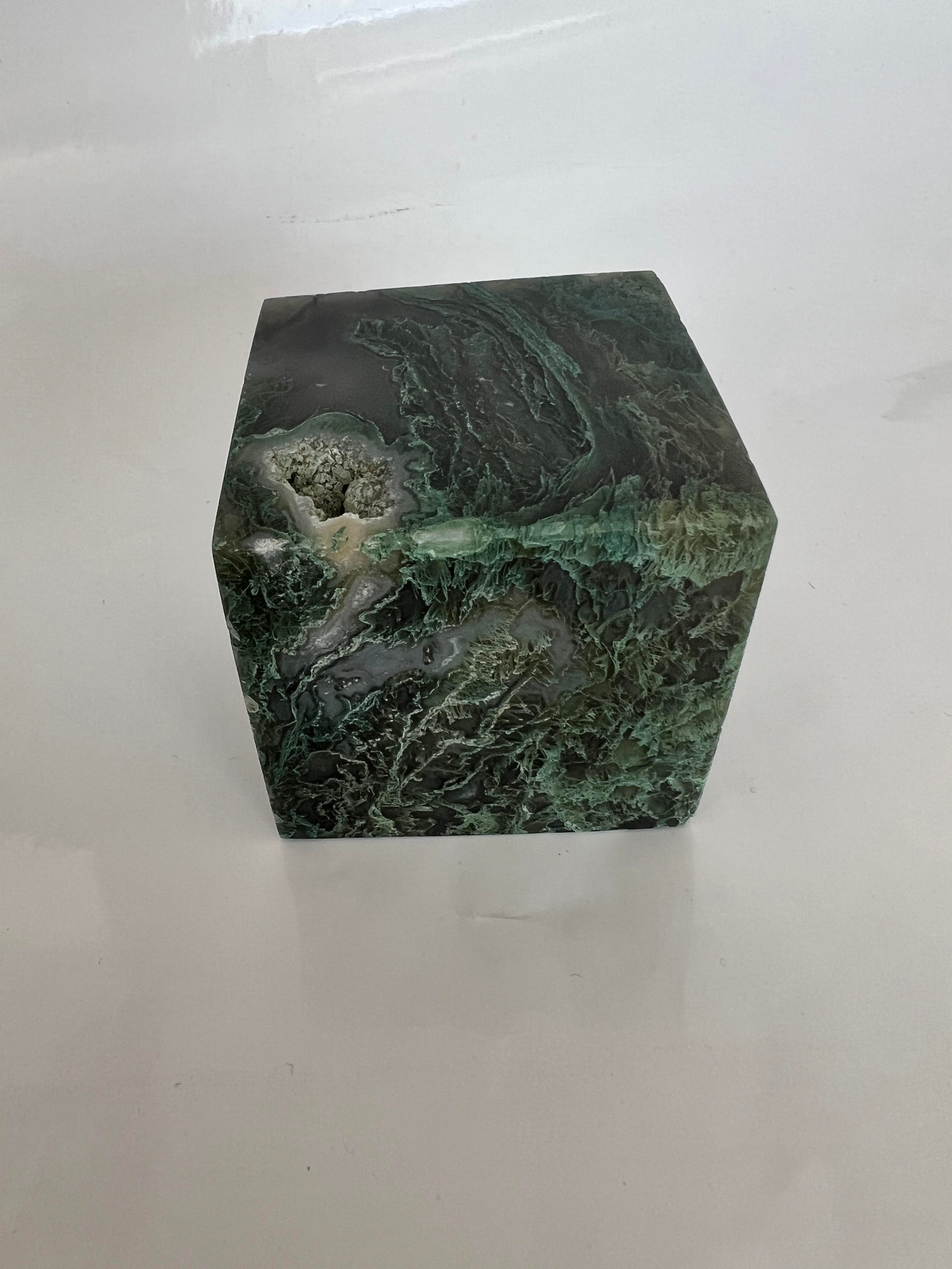 MOSS AGATE DOĞALTAŞ KÜP 5 CM
