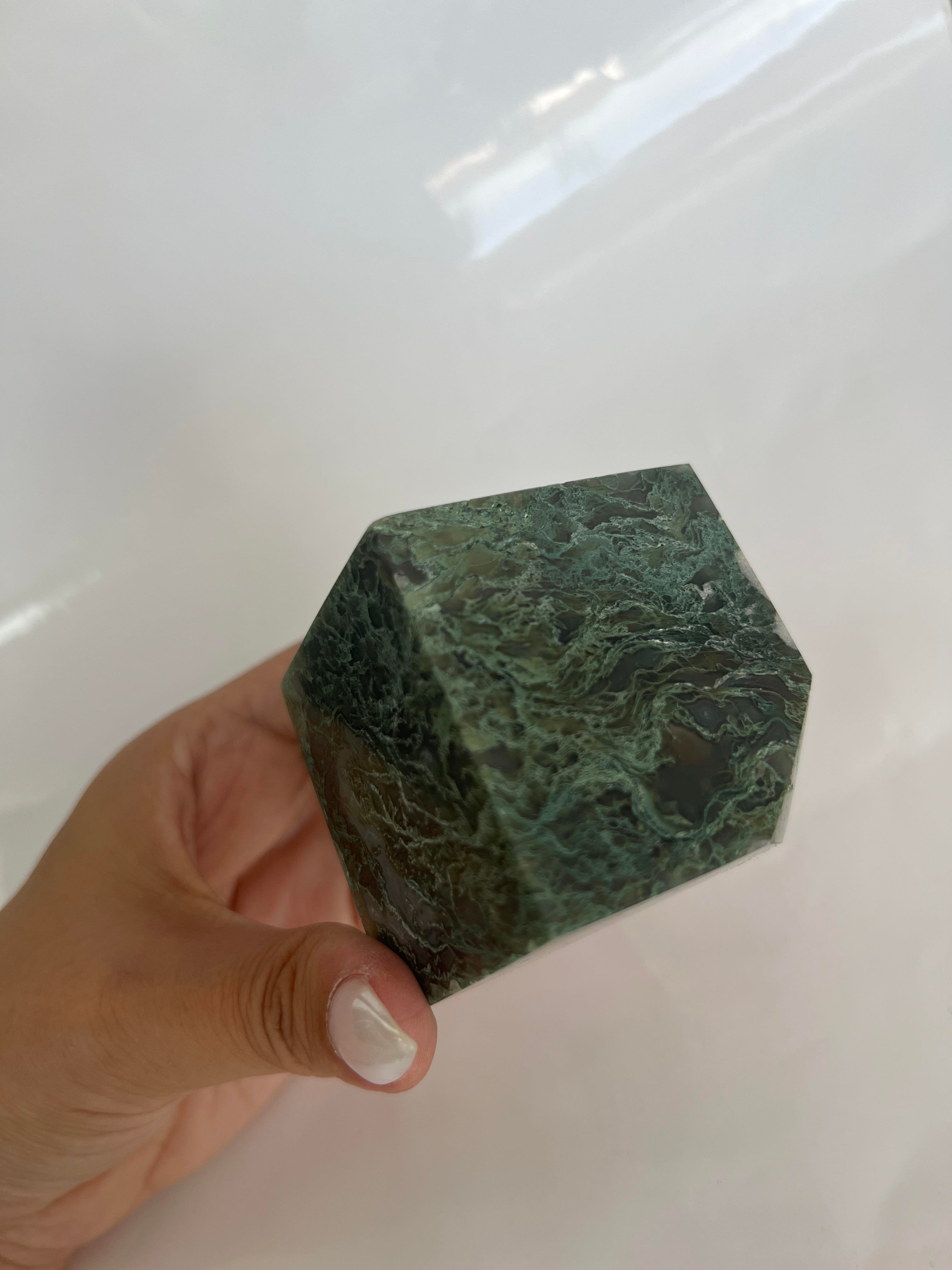 MOSS AGATE DOĞALTAŞ KÜP 5 CM