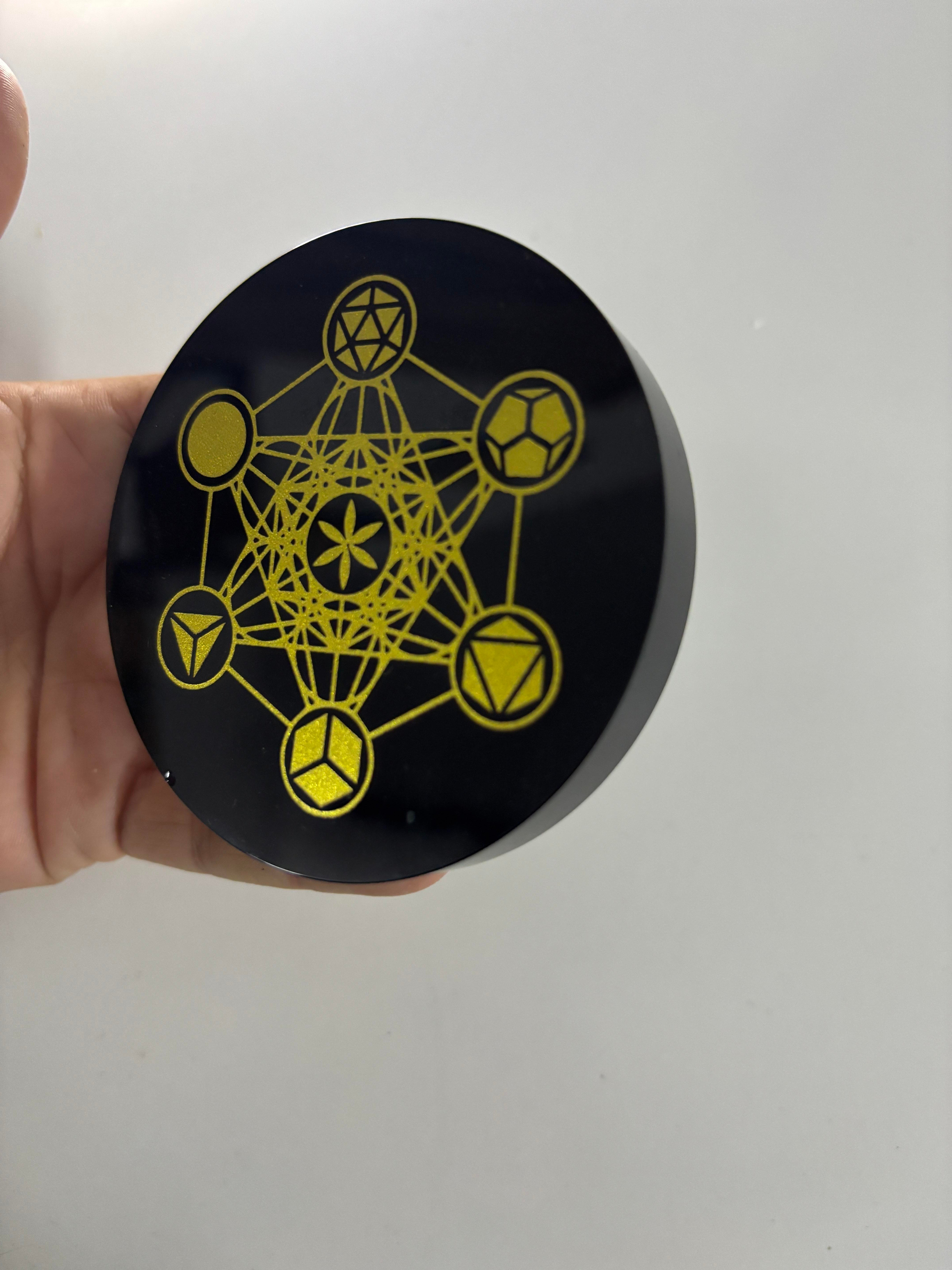 OBSİDYEN AYNA METATRON SEMBOLLÜ