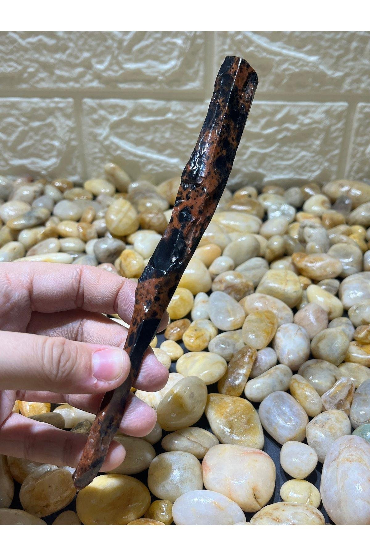 Obsidyen Doğaltaş Asa