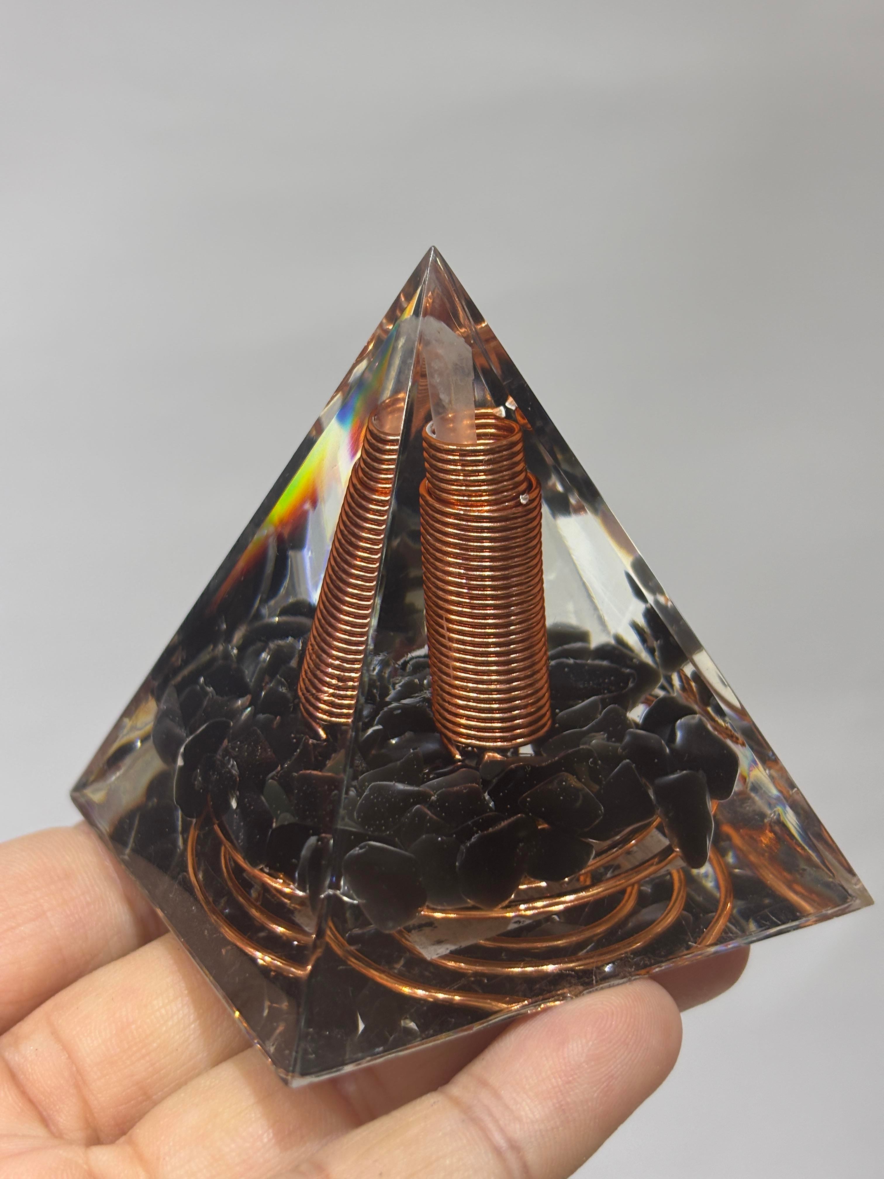 OBSİDYEN KORUMA KALKANI ORGONİTİ 6 CM